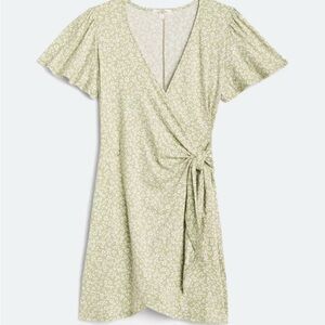 Nine Britton Sage Leopard Wrap Mini Dress